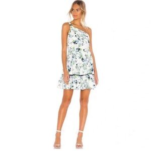 Free People White Floral One-Shoulder Mini Dress
